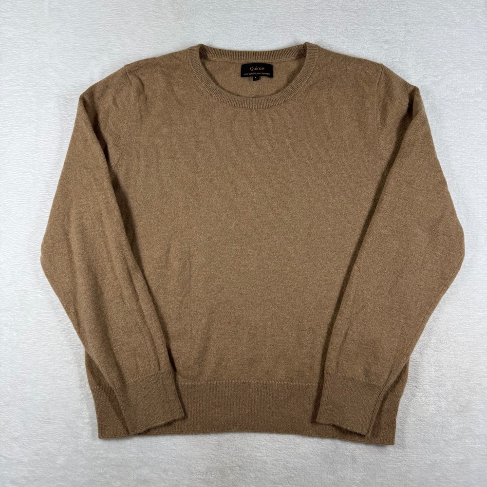 Quince Mongolian Cashmere Crewneck Sweater Teak Brown L SHWDC01-13551